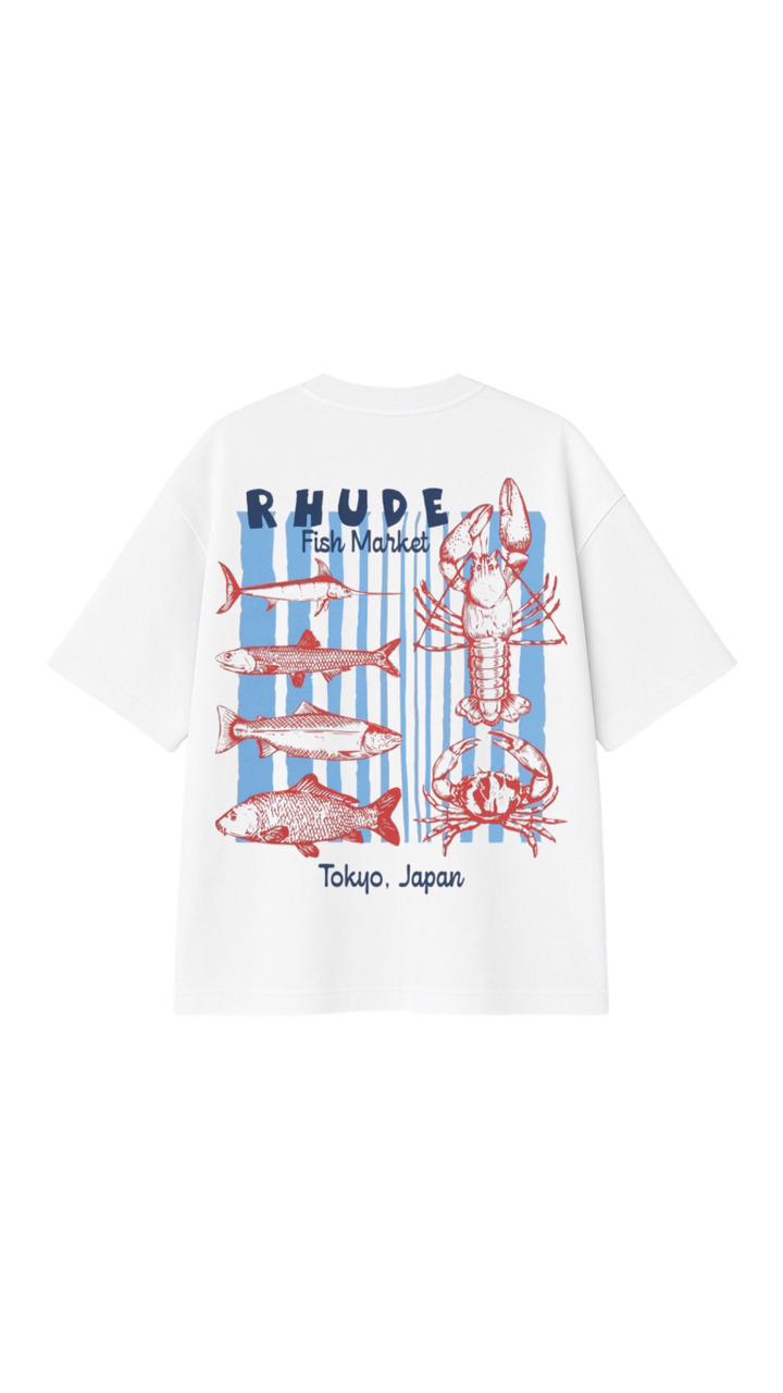 RHUDE FISH MARKET OVERSIZED T-SHIRT
